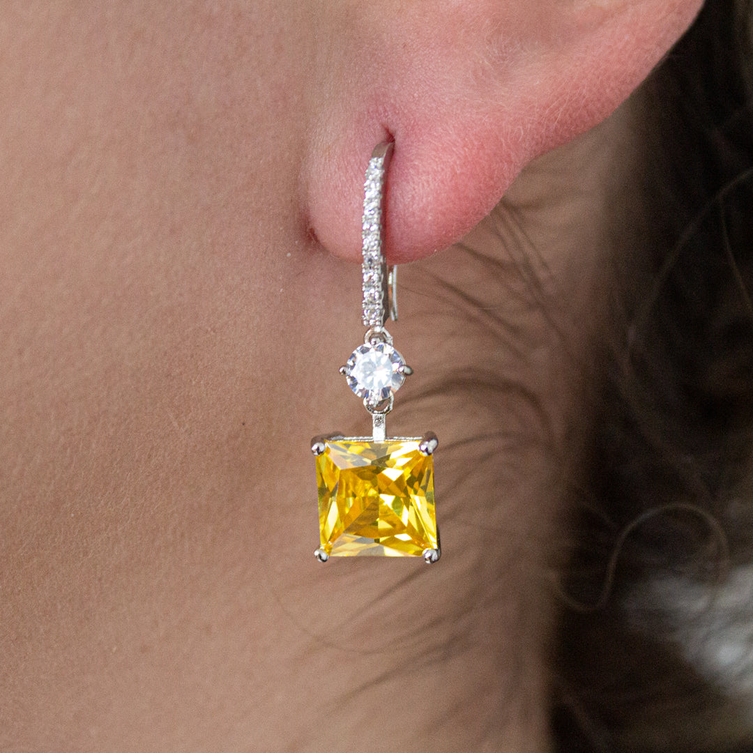 Aretes topacio amarillo