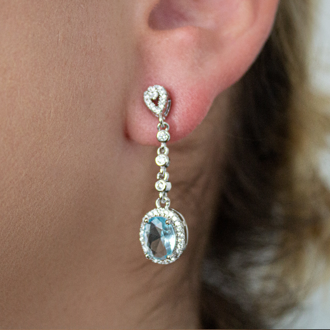 Aretes aguamarina